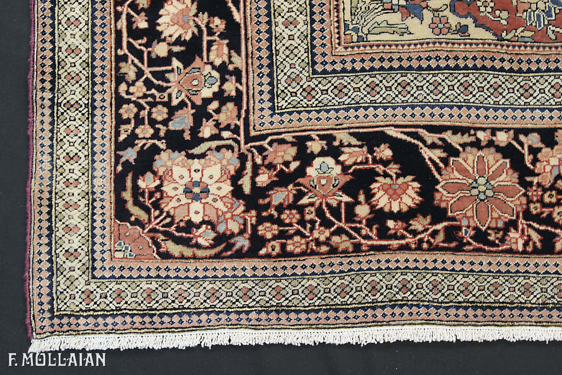 Tapis Persan Antique Kashan Mohtasham n°:28724496